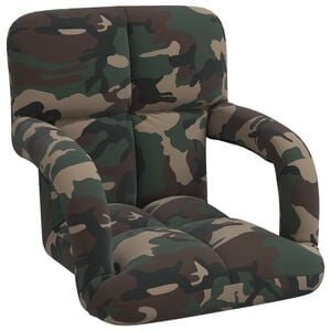 vidaXL Sedia a pavimento regolabile Verde militare 58 x 62 x 58 cm