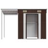 vidaXL Capanno Giardino Tetto Esteso Marrone 277x107x181cm Acciaio