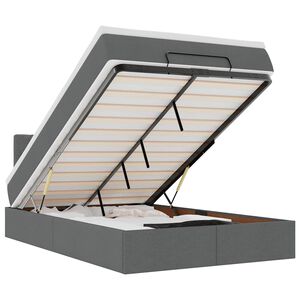 vidaXL Pouf Letto con Materasso e LED Grigio Scuro 120x200 cm Tessuto