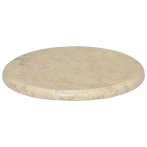 vidaXL Piano per Tavolo Crema &Oslash;40x2,5 cm in Marmo