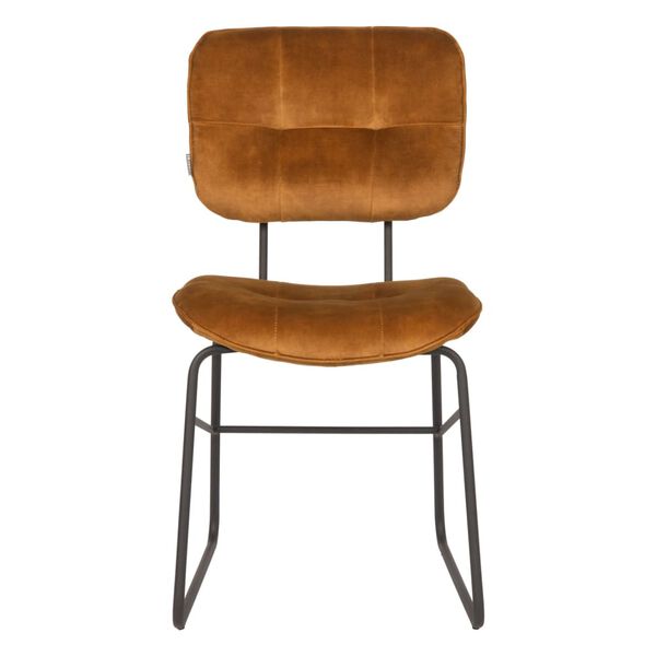 LABEL51 Sedie da Pranzo 2 pz Dez 49x60x87 cm Ocra