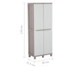 vidaXL Mobiletto Portaoggetti a 2 Ante 68x37,5x170 cm Grigio e Beige