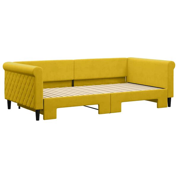 vidaXL Divano Letto con Letto Estraibile Giallo 100x200 cm in Velluto