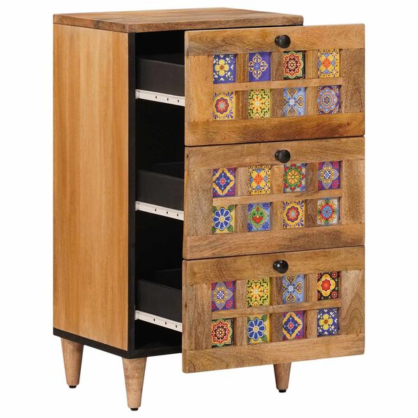 vidaXL Credenza Naturale 40 x 33 x 75 cm Legno di mango massello