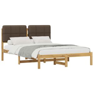 vidaXL Letto con Testiera Rivestita Bianco lavato e taupe 160 x 200 cm