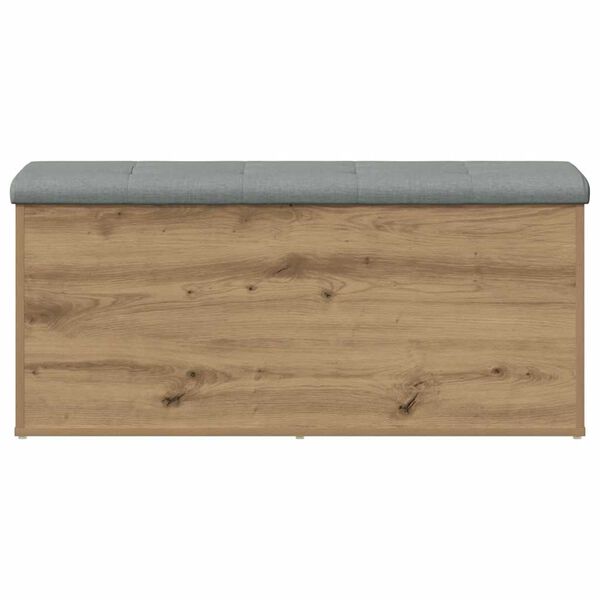 vidaXL Panca contenitore artigianale in rovere 102x42x45 cm in legno ingegnerizzato