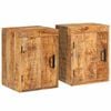 vidaXL Comodino 2 pz Marrone 35 x 33 x 48 cm Legno di mango massello