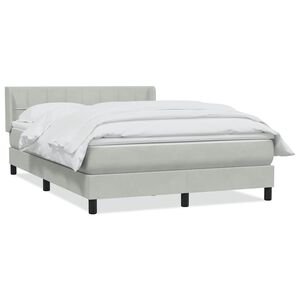 vidaXL Giroletto a Molle con Materasso Grigio Chiaro 160x210cm Velluto