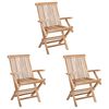 vidaXL Sedia da giardino pieghevole 3 pcs Naturale