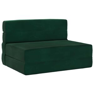 vidaXL Divano Letto Pieghevole Verde Scuro 70 x 72 x 60 cm Tessuto