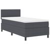 vidaXL Letto a molle con testiera Grigio Scuro e Bianco 90 x 200 cm