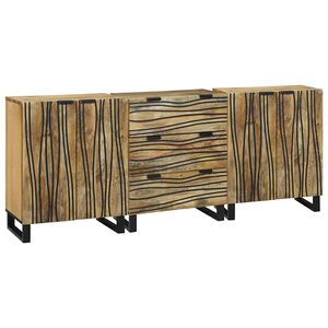 vidaXL Set di mobili per il bagno 3 pcs Marrone Legno multistrato