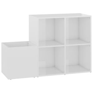 vidaXL Scarpiera Ingresso Bianco Lucido 105x35,5x70 Legno Multistrato