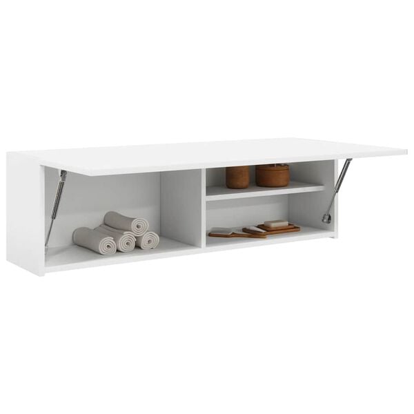 vidaXL Mobile da Bagno a Parete Bianco 100x25x30 cm in Truciolato