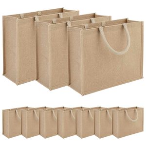 vidaXL Borse in juta 10 Naturale 42 x 33 x 19 cm 100% Juta Tossa