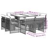 vidaXL Set Pranzo da Giardino 9pz con Cuscini Grigio Chiaro Polyrattan