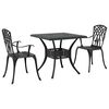 vidaXL Set di Tavolo da Giardino 3 pz Nero Alluminio pressofuso