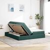 vidaXL Letto con contenitore e materasso Verde Scuro 200 x 200 cm
