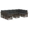 vidaXL Set Divano da Giardino 10 pcs Grigio polyrattan