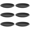 vidaXL Vassoio Rotondo per Fiori 6 pcs Nero &Oslash; 19 x 2 cm Plastica