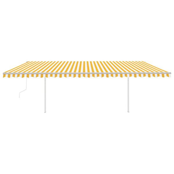 vidaXL Tenda Automatica con Sensore Vento e LED 6x3 m Gialla Bianca