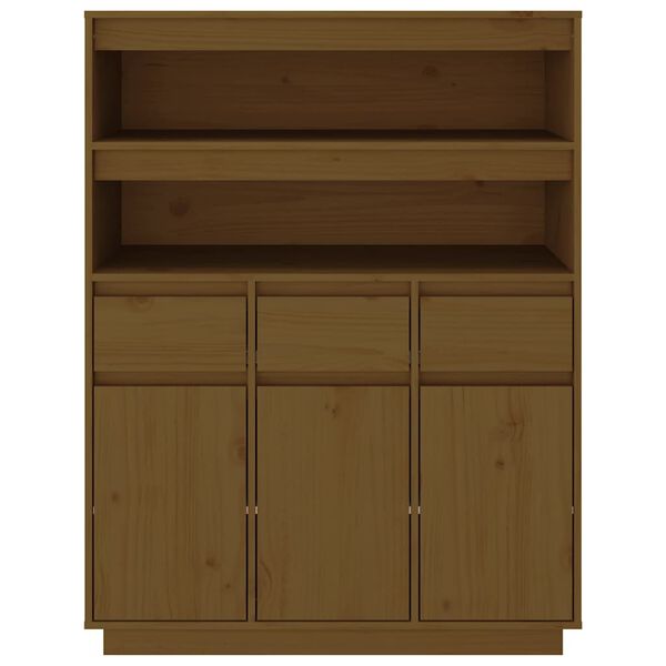 vidaXL Credenza ambra 89x40x116,5 cm in Legno Massello di Pino