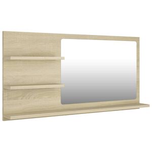 vidaXL Specchio da Bagno Rovere Sonoma 90x10,5x45 cm Legno Multistrato