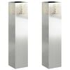 vidaXL Faro LED solare per sentieri 2 pz Bianco caldo 18 x 18 x 80 cm