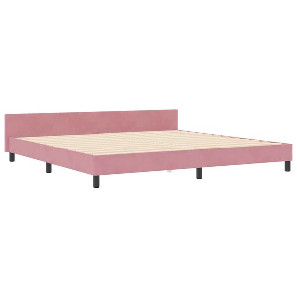 vidaXL Letto a molle con testiera Rosa 200 x 200 cm Velluto