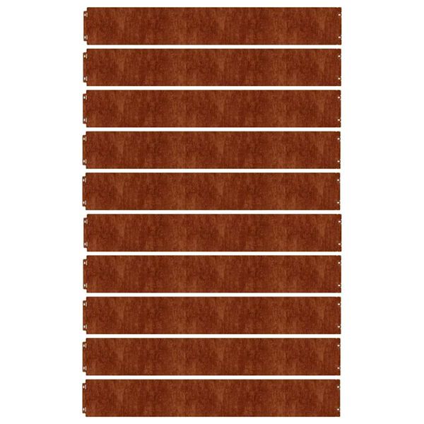vidaXL Bordure per Prato 10 pz 15x103 cm Flessibili in Acciaio Corten