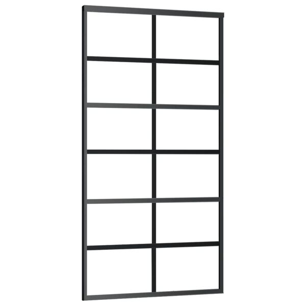 vidaXL Porta Scorrevole in Vetro ESG e Alluminio 102x205 cm Nera
