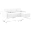 vidaXL Divano Letto Modulare a 3 Posti Bianco in Similpelle