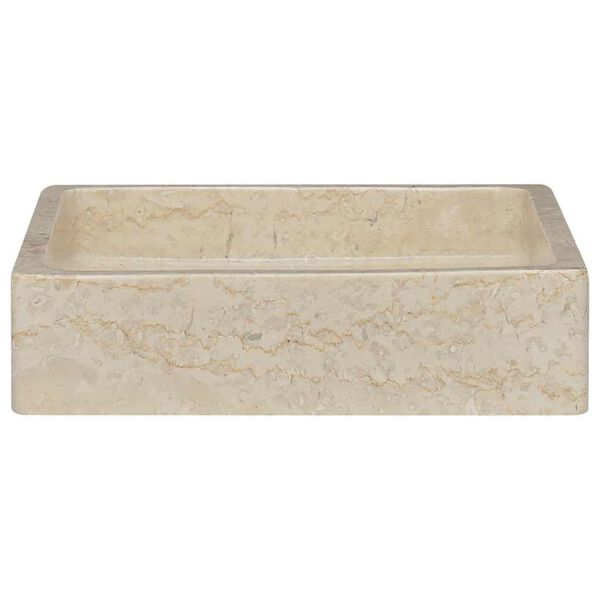 vidaXL Lavandino Crema 40x40x10 cm in Marmo