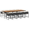 vidaXL Set da Pranzo da Giardino 11 pz con Cuscini in Polyrattan Nero