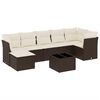 vidaXL Set Divani da Giardino 8 pz con Cuscini Marrone in Polyrattan
