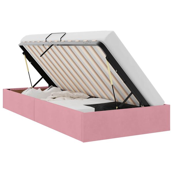 vidaXL Letto con Contenitore Rosa 90 x 190 cm Velluto