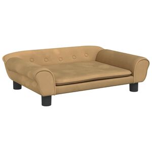 vidaXL Lettino per Cani Marrone 70x48x22 cm in Velluto
