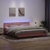 vidaXL Letto a Molle con Materasso e LED Rosa 200x210 cm in Velluto