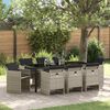 vidaXL Set da Pranzo per Giardino 9 pcs Grigio chiaro polyrattan