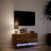 vidaXL Mobile TV a Parete con Luci LED Rovere Fumo 80x31x35 cm