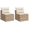 vidaXL Divani Giardino Senza Braccioli con Cuscini 2 Beige Polyrattan