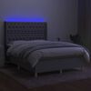 vidaXL Letto a Molle Materasso e LED Grigio Chiaro 140x200 cm Tessuto
