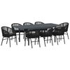 vidaXL Set da Pranzo per Giardino 9 pz Nero polyrattan