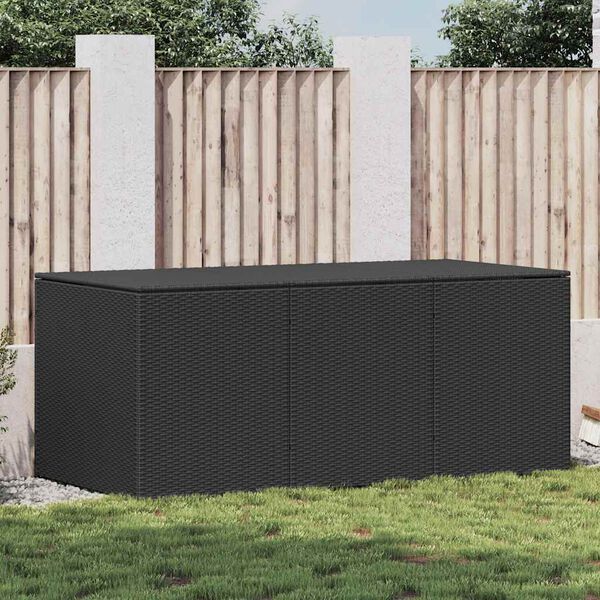 vidaXL Baule da Giardino in Polyrattan 180x90x70 cm Nero