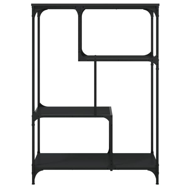 vidaXL Libreria Nera 81x36x115 cm in Legno Multistrato e Acciaio