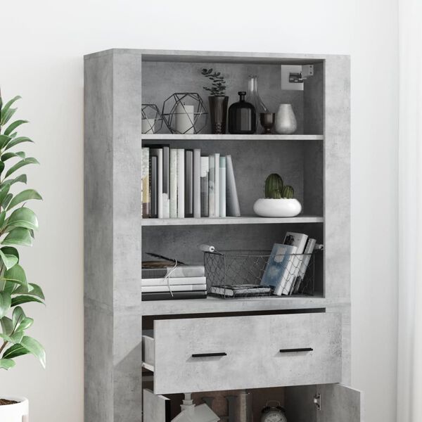vidaXL Credenza Grigio Cemento in Legno Multistrato