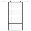 vidaXL Porta Scorrevole con Ferramenta Nera 102,5x205 cm in Vetro ESG