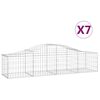 vidaXL Cesti Gabbioni ad Arco 7 pz 200x50x40/60 cm Ferro Zincato