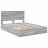 vidaXL Letto con Contenitore con testiera Grigio Sonoma 150 x 200 cm