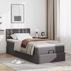 vidaXL Letto Pouf con Materasso Grigio 100x200 cm Similpelle